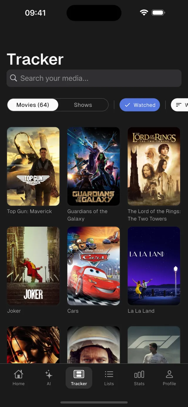 Track everything you watch.