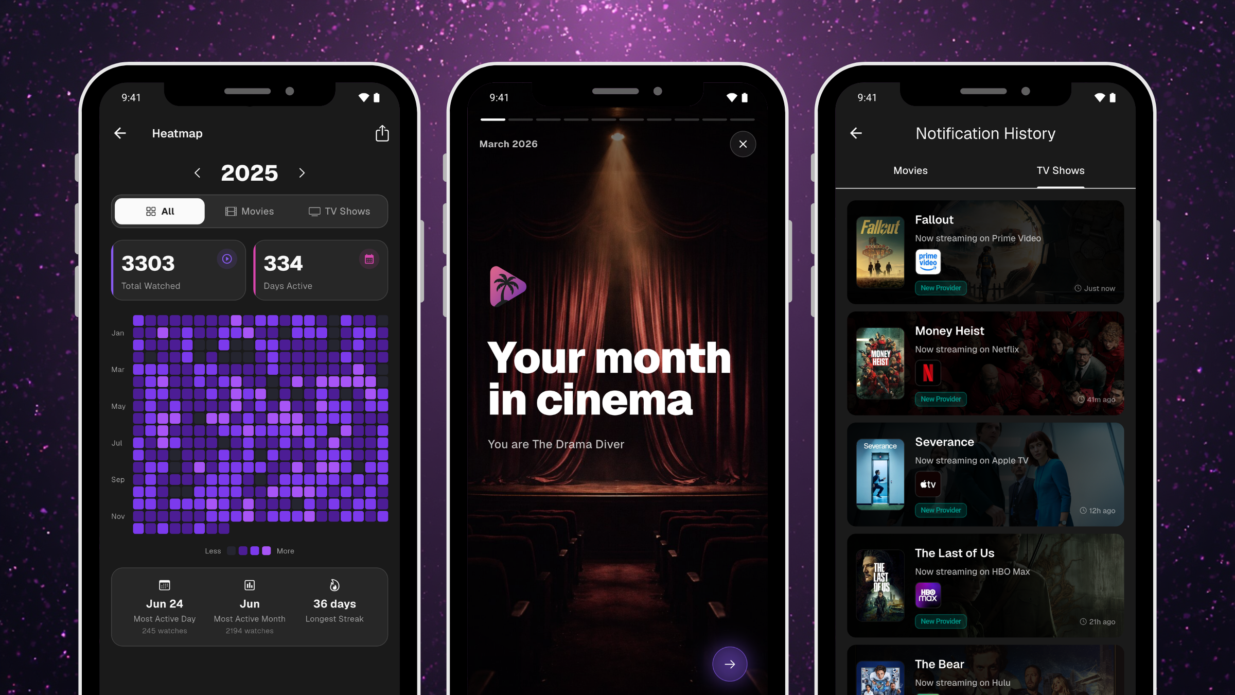 Version 4.0.0 brings Monthly Wrapped, Jellyfin and Plex auto-tracking, Stremio and Nuvio integration, imports from Simkl, SeriesGuide, and TV Time, and much more.