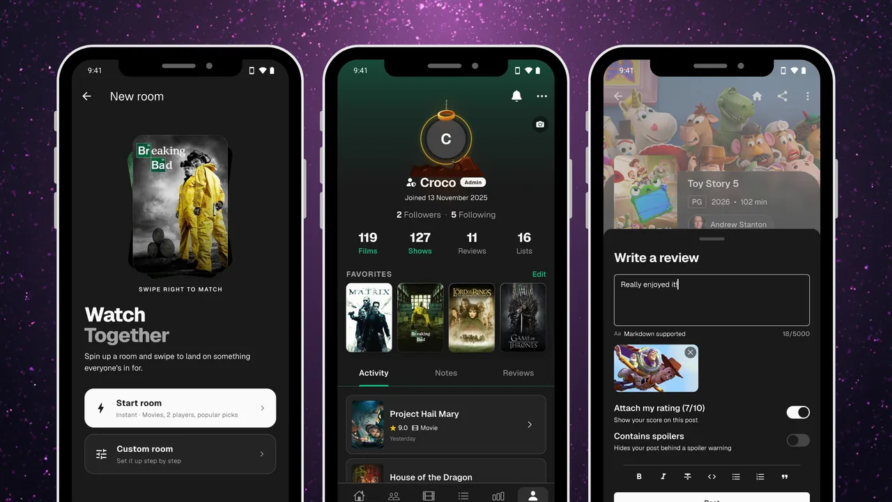Version 5.0.0 introduces the Social tab, following and reviews, a completely rebuilt profile, custom posters and tags, nine new languages, and a huge wave of upgrades.