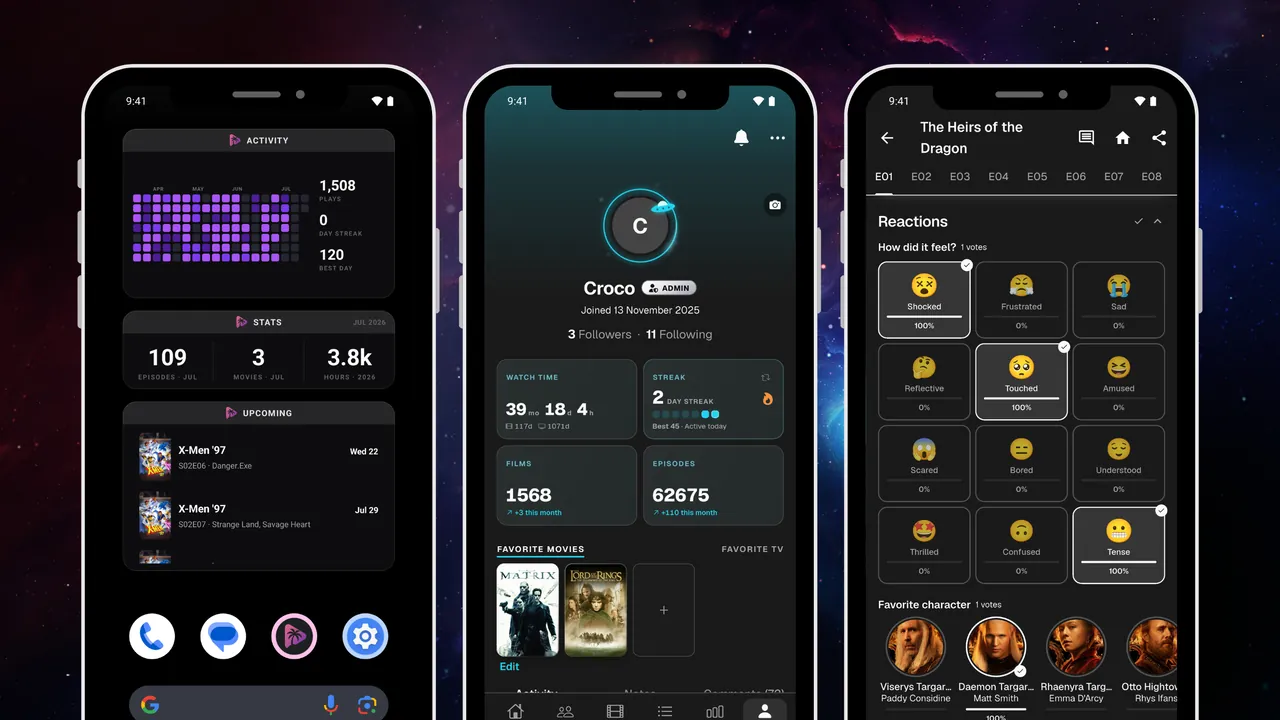 Version 5.2.0 brings automatic TV status, episode reactions with real character art, a redesigned profile with taste match, threaded replies, and much more.