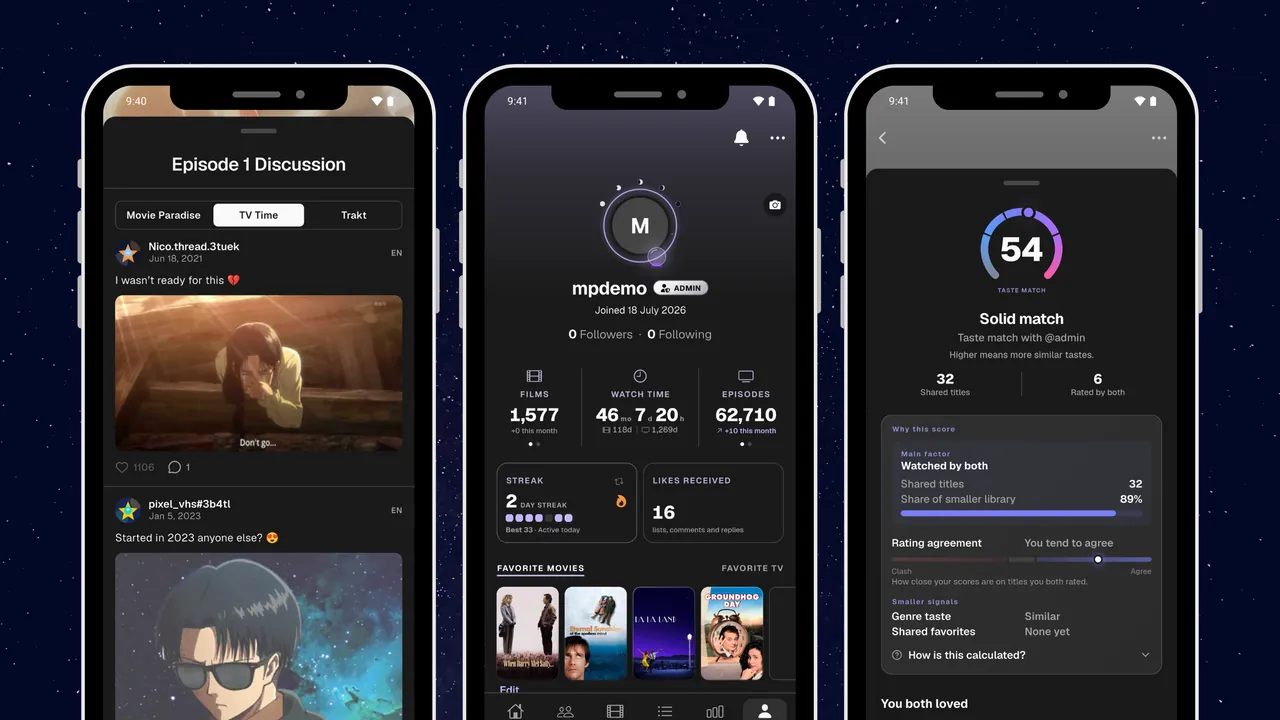 Version 5.3.0 brings the rescued TV Time comment archive, skipped episodes, movie reactions, expanded statistics with a world map, data export, and much more.
